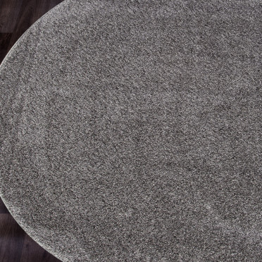 Пушистый серый ковер Platinum t600 - GRAY - Круглый
