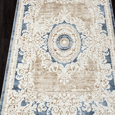 Ковер O1701 - 630 CREAM / BLUE - Прямоугольник - коллекция ANTEP