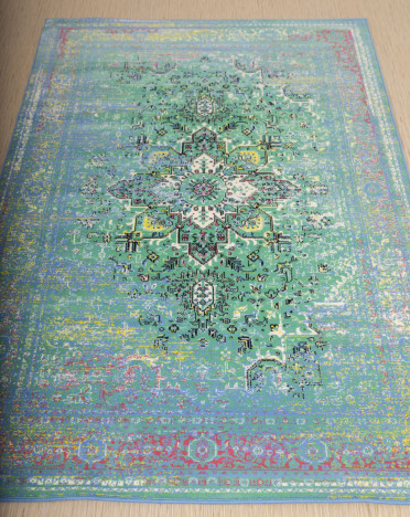 Ковер монгольский 6A1781-166 Hunnu (Шерсть, голубой)