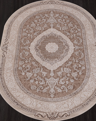 Ковер турецкий 03874B ARMINA овальный (Хит-сет, бежевый)