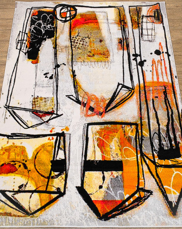 Ковер российский 20747-22066 Фэнси (Фризе, оранжевый, кремовый)