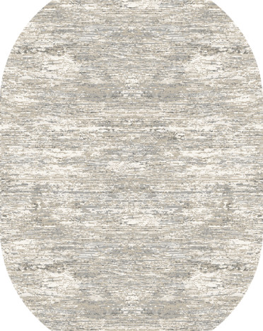 Ковер российский 27712-23325 Лакшери (PP Heatset Высокоплотный, серый, кремовый) овальный