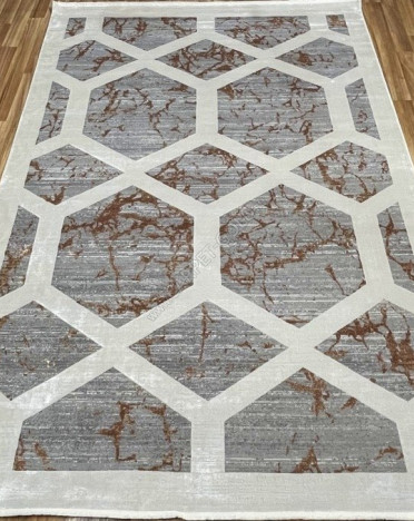 Ковер турецкий TD69N Elexus Olimpos (Бамбуковый шелк, серый, коричневый)