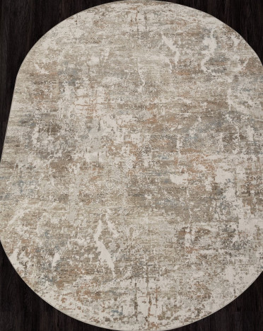 Ковер турецкий F445AF AFINA (Полиэстер, бежевый) овальный