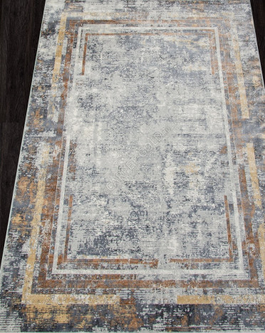 Ковер российский F258 ZUMMA (PP Heatset Высокоплотный, оранжевый, серый)