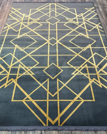 Ковер персидский 2807 VENICE (Бамбуковый шелк, желтый, серый)