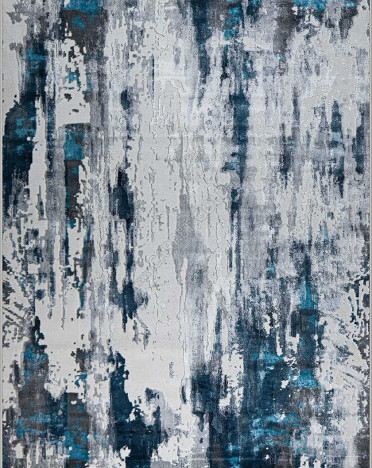 Ковер турецкий 37107A Avalon Carpet (Полиэстер хит-сет, синий, серый)