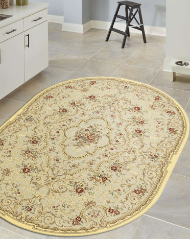 Ковер бельгийский 38093-6262-60 Genova (Вискоза, бежевый) овальный