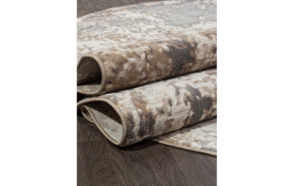 Ковер M028A - CREAM / GRAY - Овал - коллекция SIESTA